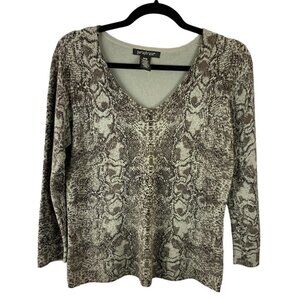 Paraphrase Reptile Print Long Sleeve Sweater Medium